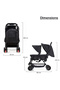 Double Baby Stroller with Hooks - Black - 7