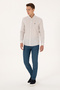 Men's Stone Long Sleeve Striped Shirt 50308580-Vr049 - 4