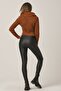 Mary Lux Leather Look Thin Shiny Leggings - 4