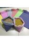 6 Small, Assorted Color Gingham Legume Bags - 2