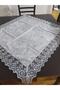 Fiskos Cover Velvet Fabric Lace Edge Gray 85x85 Cm - 2