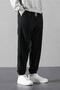 نسيج الصوف Sweatpants الرجال السود كبيرة الحجم - 3