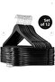 12 Pieces Clothes Hangers Wooden Look Hangers Plastic a Quality Black - 5