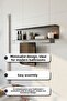 Metal Bathroom Shelf with Towel Holder and Hanger Wall Mounted Organizer - 3