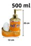 Premium Porcelain Horse Liquid Soap Dispenser with Sponge Holder Compartment 47043 - 2