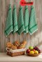 Gingham 5-Piece Green German Serving Napkin Kitchen Towel Feeding Cover Drying Cloth 47x67cm