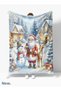New Year Santa Deer Themed 3D Printed Fleece Blanket Tv Blanket Merry Christmas