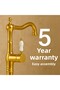 Gold High Bowl Sink Faucet – Pvd Coated, Ceramic Handle, Brass Body - 5