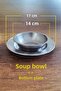 Attractive Hammered Pattern Soup Bowl and Saucer Set, Soup Bowl Set 14cm - 17cm - 2