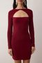 Burgundy Bodycon Knitted Short Chic Evening Dress Night Graduation Dress Tprss25El00159 - 3
