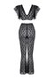 Black Cup-Free Lace Tie-Detail Knit Lingerie Set THMAW26CC00030 - 6