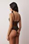 Siyah Tül Fitted Puantiyeli Body THMAW26BD00021 - 3