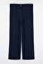 Navy Blue Ribbed Detailed Straight Fit Knitted Plus Size Trousers Tbbaw26Ar00029 - 5