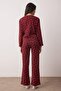 Bordo %100 Pamuklu Ayıcıklı Örme Pijama Takımı THMAW25PT00131 - 4