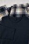 Lacivert Regular Ekose / Kareli Dokuma Pijama Takımı TMNAW26PT00061 - 7