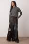 Siyah Çizgili Gizli Fermuarlı Oversize/Geniş Kalıp İnce Örme Sweatshirt TWOAW26SW00242 - 2