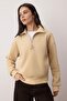 Taş Regular/Normal Kalıp Fermuar Detaylı Dik Yaka Polar Kalın Örme Sweatshirt TWOAW26SW00026 - 2
