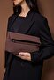 Kahverengi Nubuk Kadın Mini Boy Clutch El Çantası TAKAW26PY00008 - 2
