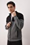 Antrasit Regular/Normal Kesim Fermuarlı İçi Polar/Sıcak Tutan Sweatshirt-Hırka TMNAW22SW0720 - 2