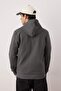 Anthracite Regular/Normal Cut Zippered Hooded Textured Sweatshirt Tmnaw26Sw00067 - 4