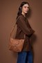 Tan Suede Buckle Detailed Women's Midi Tote Shoulder Bag Takaw26Oc00063