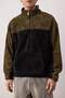 Yeşil Unisex Oversize/Geniş Kesim Renk Blok Sıcak Tutan Peluş Sweatshirt TMNAW22SW1477 - 3