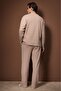Kahverengi Regular Fit Cepli Etiket Detaylı Yumuşak Tuşeli Kalın Örme Pijama Takımı TMNAW26PT00000 - 4