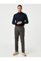 Basic Pleated Trousers with Button Detail and Pockets - 2