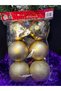 10 cm Gold Christmas Tree Ornament Set of 6 Shiny & Glitter & Matte Shatterproof Christmas Balls |   Eng-147 | - 6