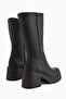 Roseann Black Thick Soled Platform Long Women's Boots, Women's Bootie - 7