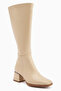 Miami Beige Wrinkled Patent Leather Blunt Toe Women's Boots - 2