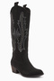 Fizaro Black Pointed Toe Embroidered Staple Detailed Western, Cowboy Women's Boots - 2