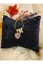 Letter Steel Zircon Stone Heart Necklace - 4