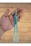 Powder Amber Rosary Blue Color Capsule Cut Gift T-829