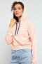 Pink Long Sleeve Comfortable Form Hooded Women's Sweatshirt - 97115 - 8