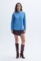 Women's Blue Striped Long Sleeve Shirt with Pockets - 3