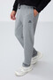 Gray Melange Lace-Up Pocket Standard Fit Classic Leg Men's Tracksuit Bottom - 84682 - 2