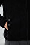 Black Text Embroidered Stand Collar Zippered Standard Size Men's Sweatshirt Fleece - 87992 - 5