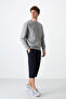 Navy Blue Front Pocket Detailed Standard Mold Classic Leg Men's Capri - 83092 - 4
