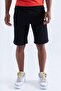 Black Single Zipper Pocket Detailed Lace-up Standard Mold Men's Shorts - 81202