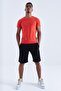 Black Single Zipper Pocket Detailed Lace-up Standard Mold Men's Shorts - 81202 - 4