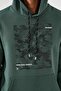 Green Camouflage Pattern Printed Standard Mold Hooded Men's Sweatshirt - 87884 - 4