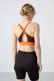 Neon Orange Cross Back Detailed Slim Fit Women's Sports Bustier with U Collar Pads - 97121 - 6