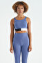 Lilac Color Blocked Logo Printed Slim Fit Ribbed Women's Bustier - 97275