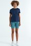 Indigo Back Slit Detailed O Neck Short Sleeve Standard Fit Women's T-Shirt - 97267 - 4