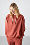 Cinnamon Hooded Kangaroo Pocket Comfortable Fit Elastic Leg Women's Tracksuit Set - 95288 - 6