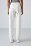 Ecru High Waisted Pocketed Comfortable Form Classic Leg Women's Tracksuit Bottom - 94584 - 5