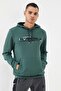 Green Kangaroo Pocket Standard Fit Hooded Men's Sweatshirt - 87883 - 4