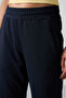 Navy Blue Hidden Zipper Pocket Comfortable Form Classic Leg Women's Tracksuit Bottom - 94148 - 3