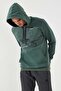 Green Camouflage Pattern Printed Standard Mold Hooded Men's Sweatshirt - 87884 - 6